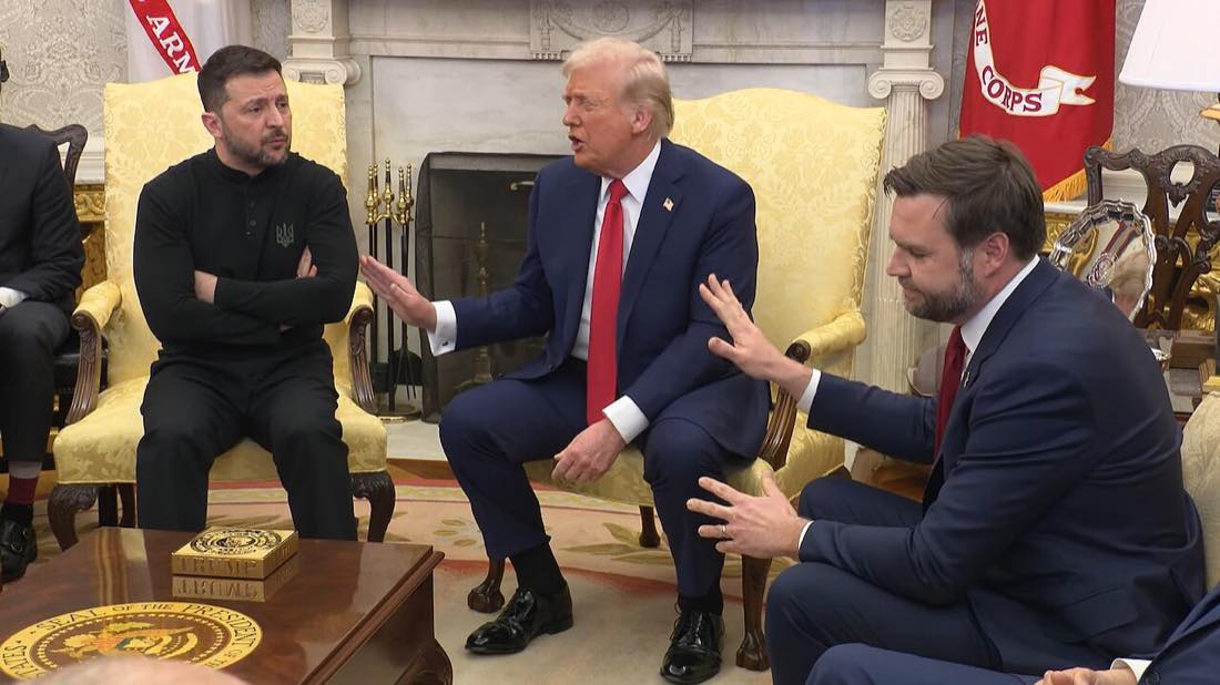 Donald Trump and JD Vance argue with Volodymyr Zelensky in the Oval Office